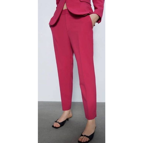 Zara Pants - Zara Chino Fit Pink Trouser Dress Pants Pink 8